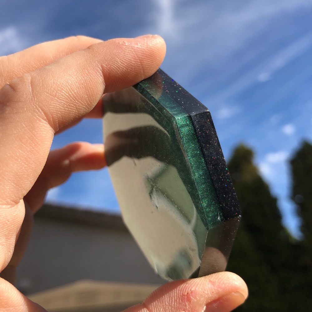 Double sided resin coaster